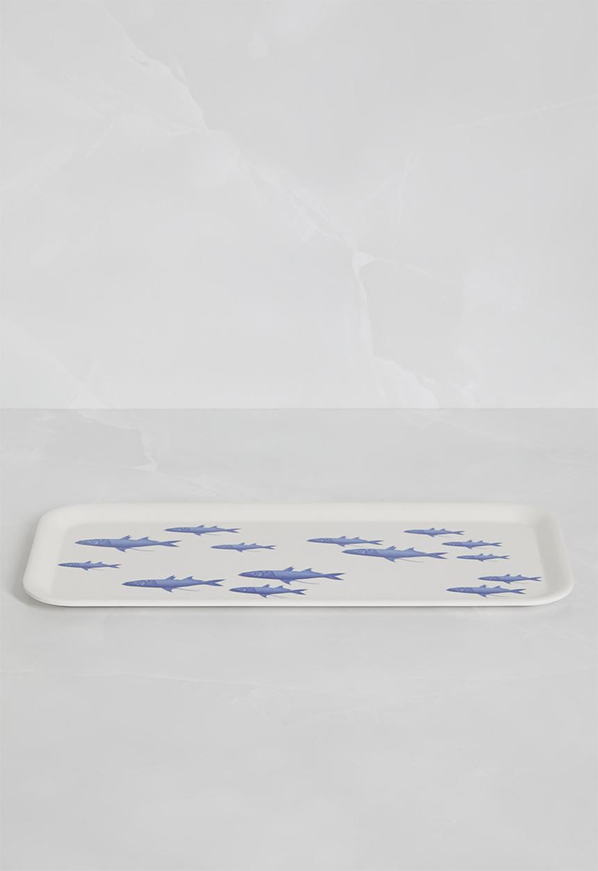 H&S - Nautic fish tray - blue & white 