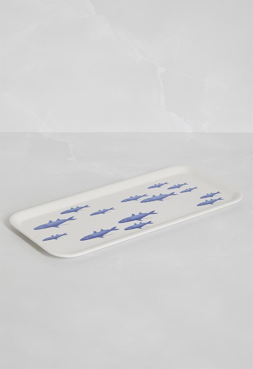 H&S - Nautic fish tray - blue & white 
