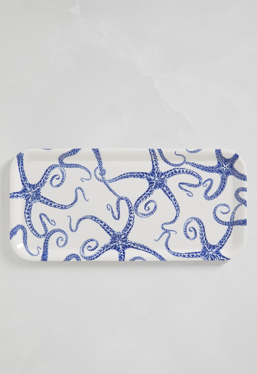 H&S - Nautic starfish tray - blue & white 