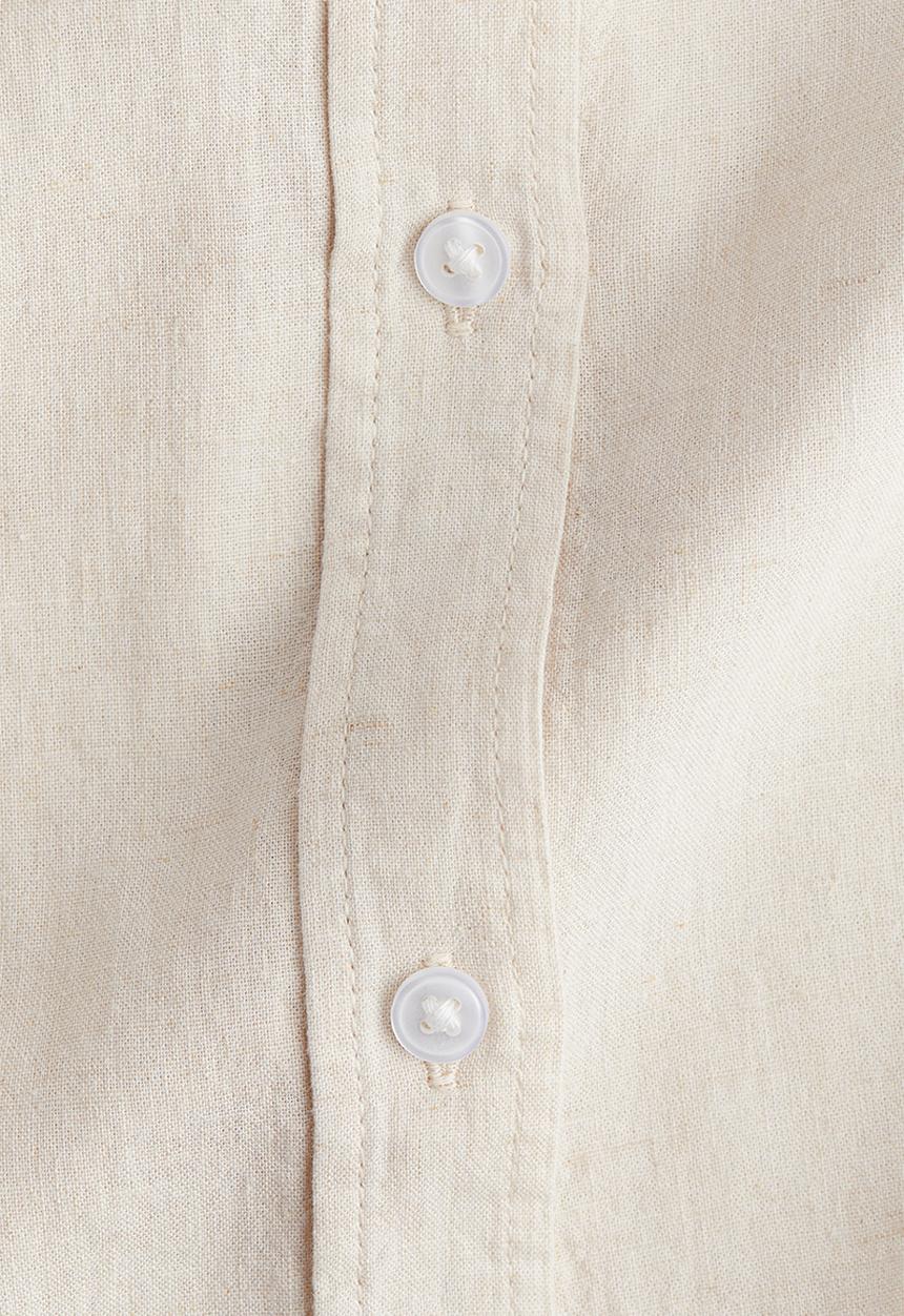 H&M - Linen-blend shirt - light beige