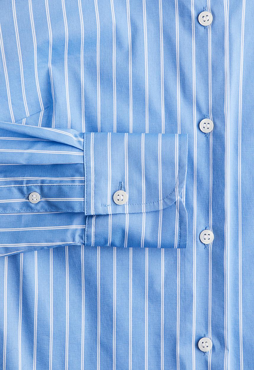 H&M - Cotton-blend shirt - light blue striped