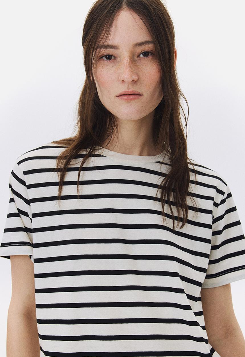 H&M - Cotton t-shirt - cream striped 