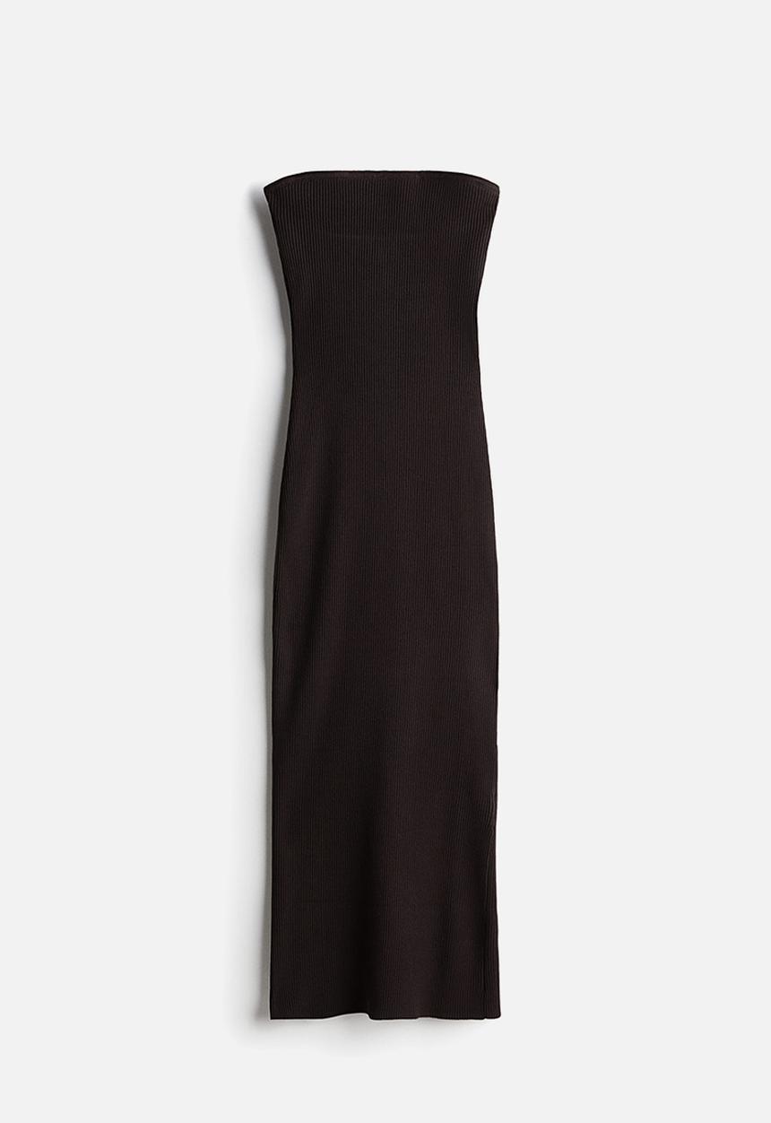 H&M - Ribbed tube dress - dark brown