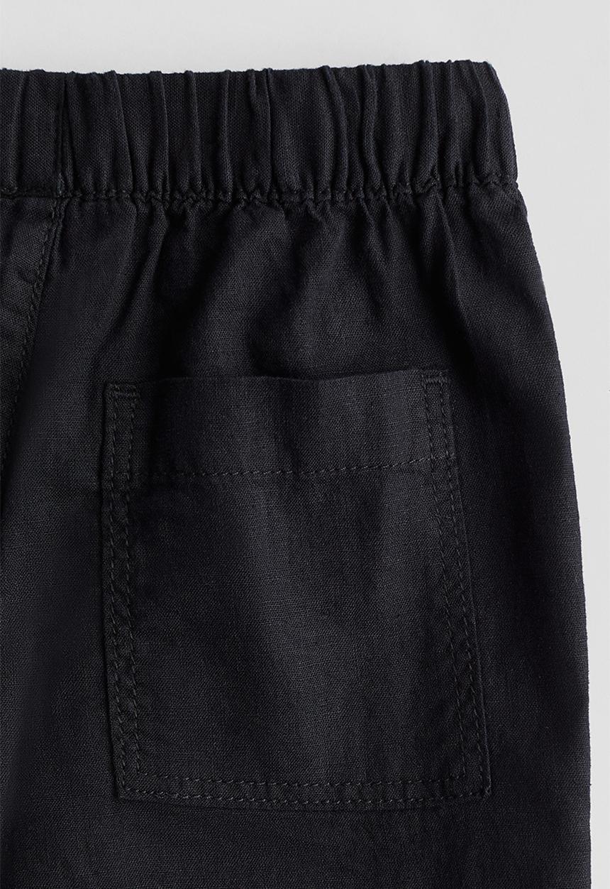 H&M - Linen-blend trousers - black