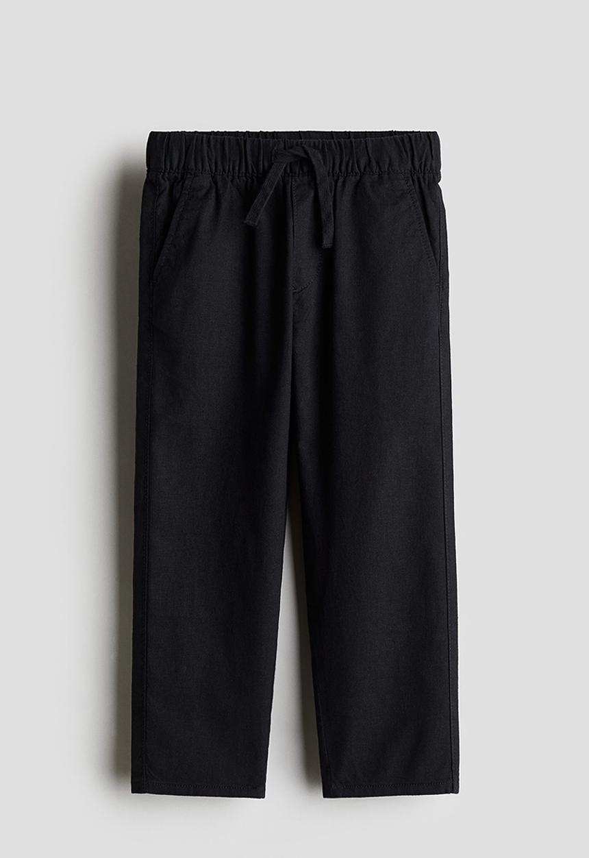 H&M - Linen-blend trousers - black