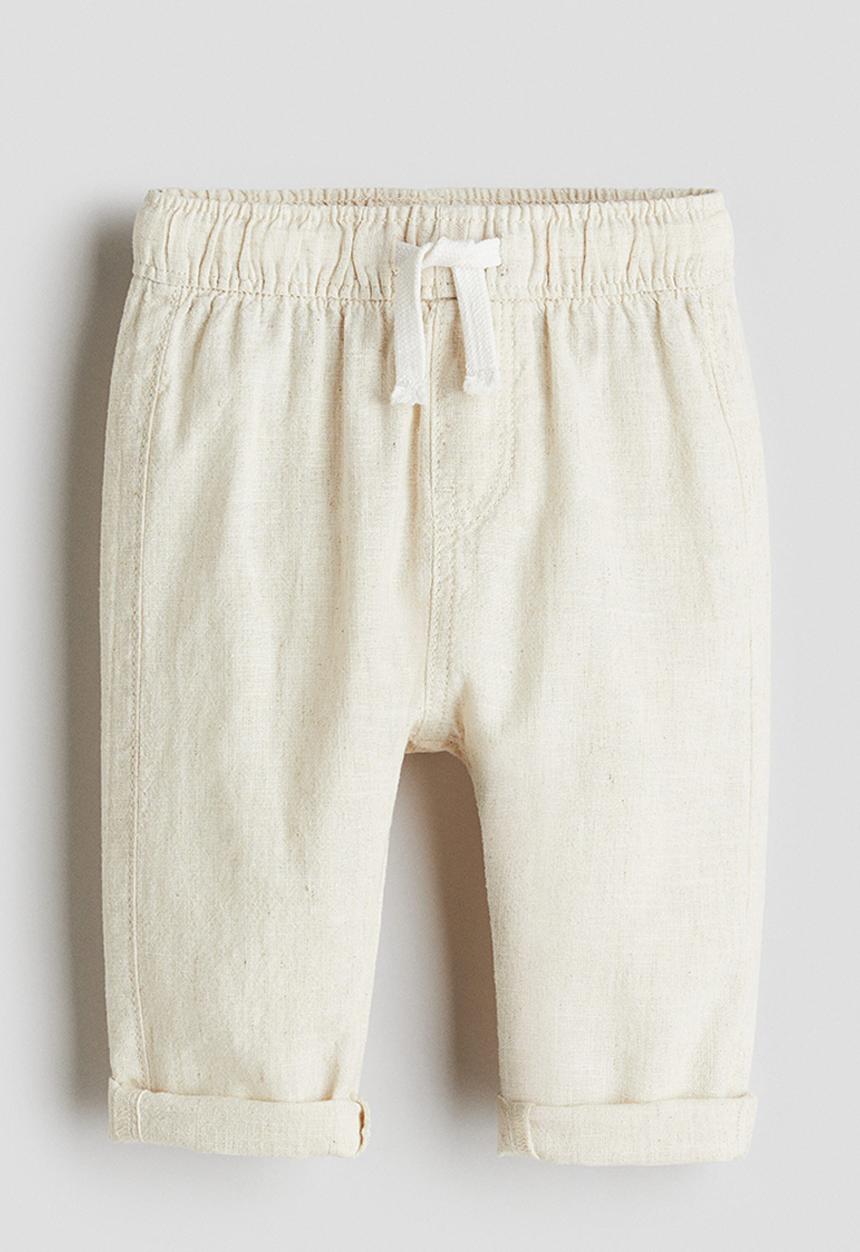 H&M - Linen-blend joggers - cream