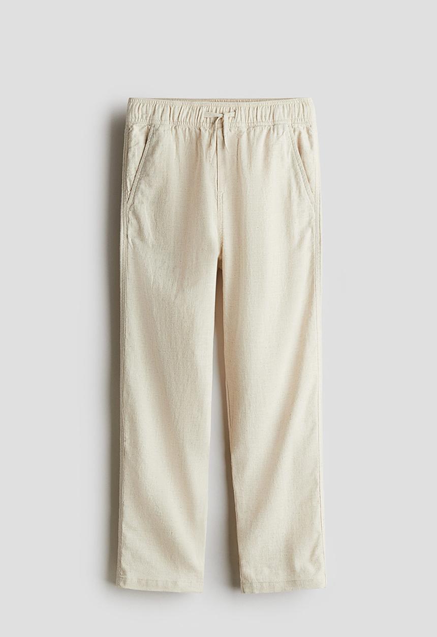 H&M - Linen-blend trousers - light beige
