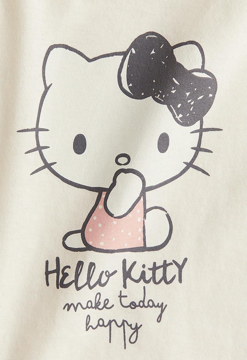 H&M - Printed top - cream hello kitty