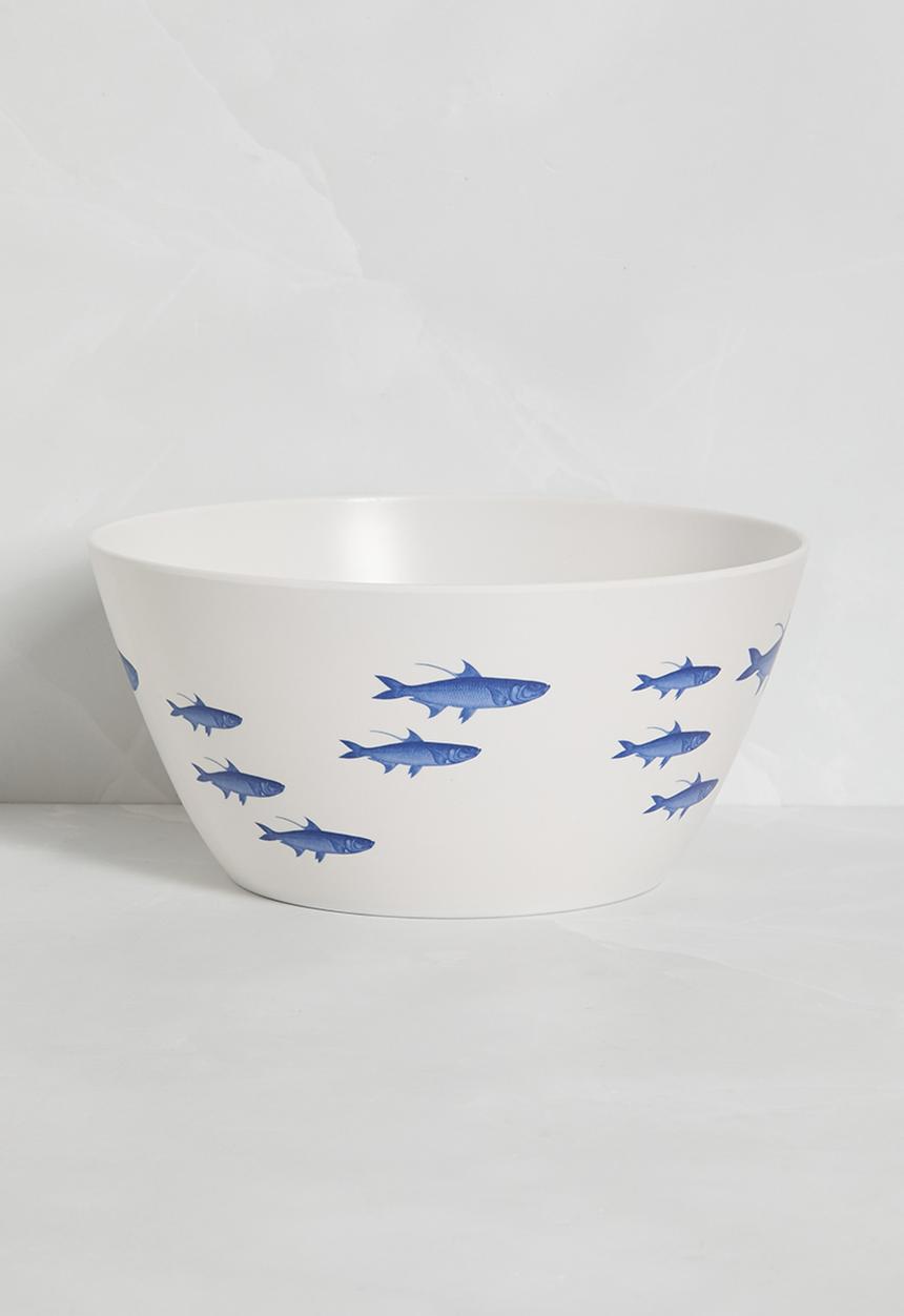 H&S - Nautic fish serving bowl - white & blue