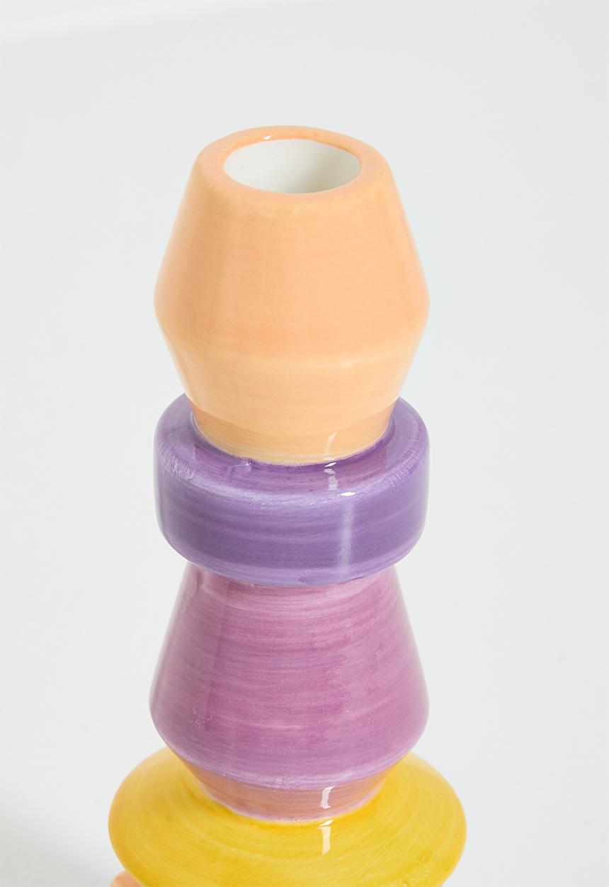 H&S - Totem dinner candle holder set of 2 - multi