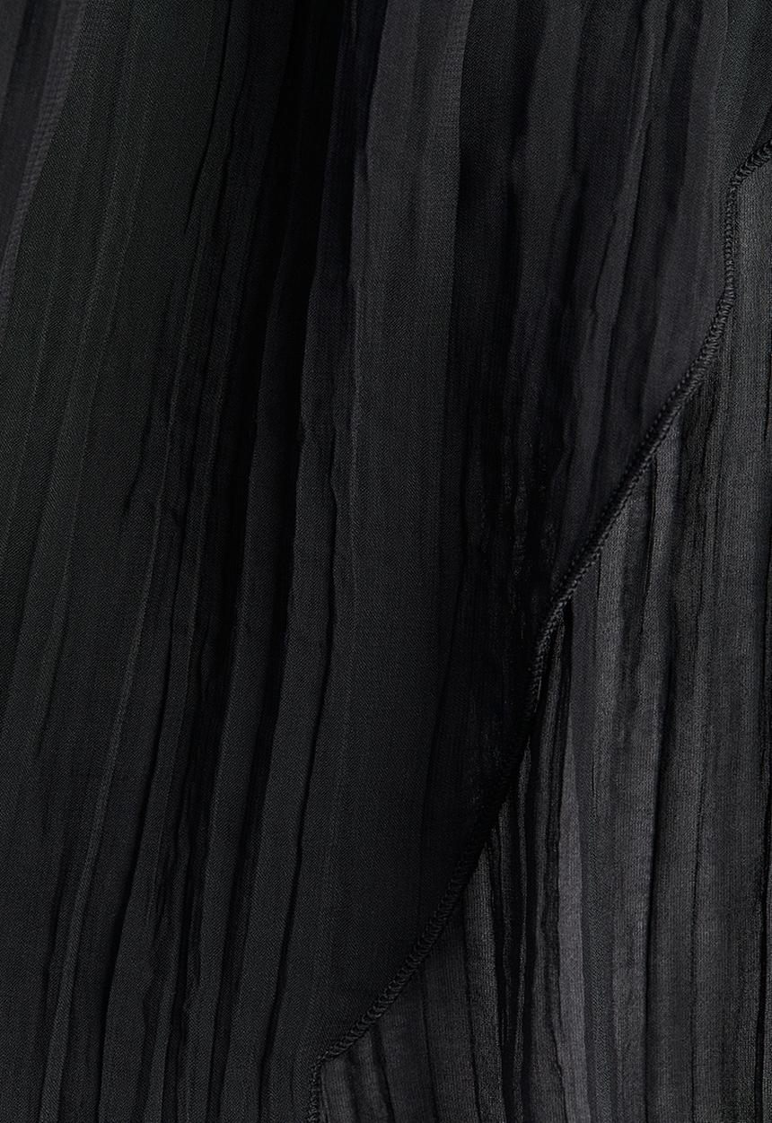 H&M - Overlock-detail crinkled top - black