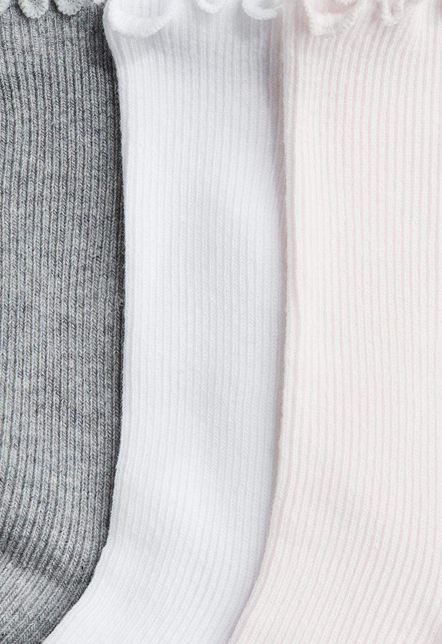 H&M - 5-Pack rib-knit socks - powder pink & white 