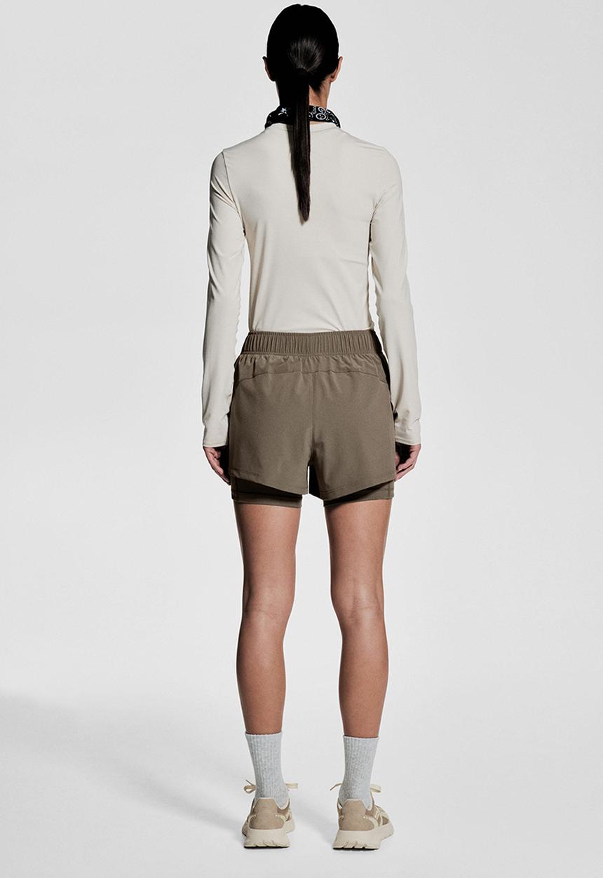 H&M - Double-layered running shorts with drymove™ - dark beige