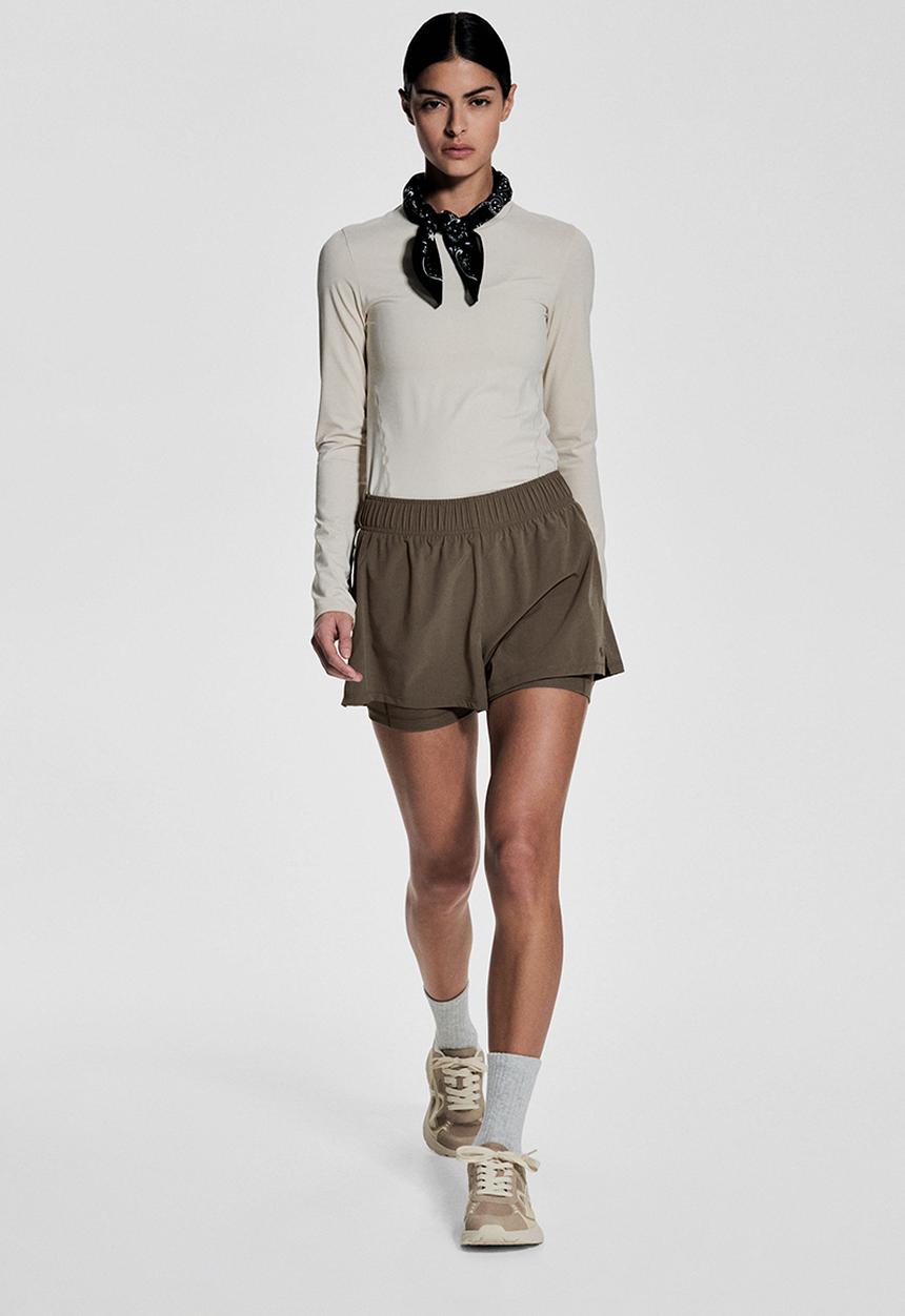 H&M - Double-layered running shorts with drymove™ - dark beige