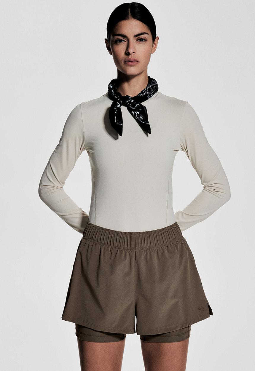 H&M - Double-layered running shorts with drymove™ - dark beige
