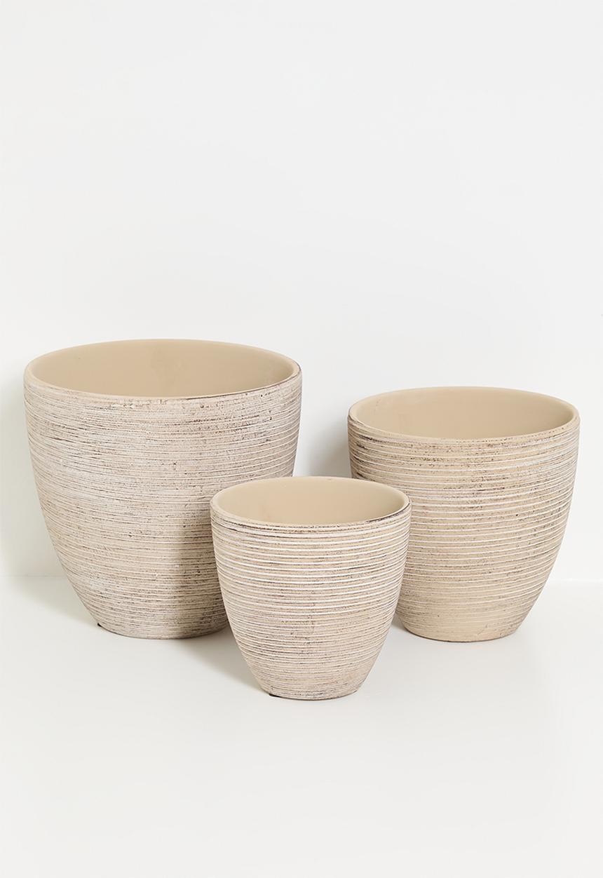H&S - Pluto planter set of 3 - natural