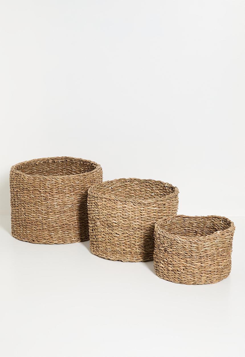 H&S - Phalo basket set of 3 - Natural