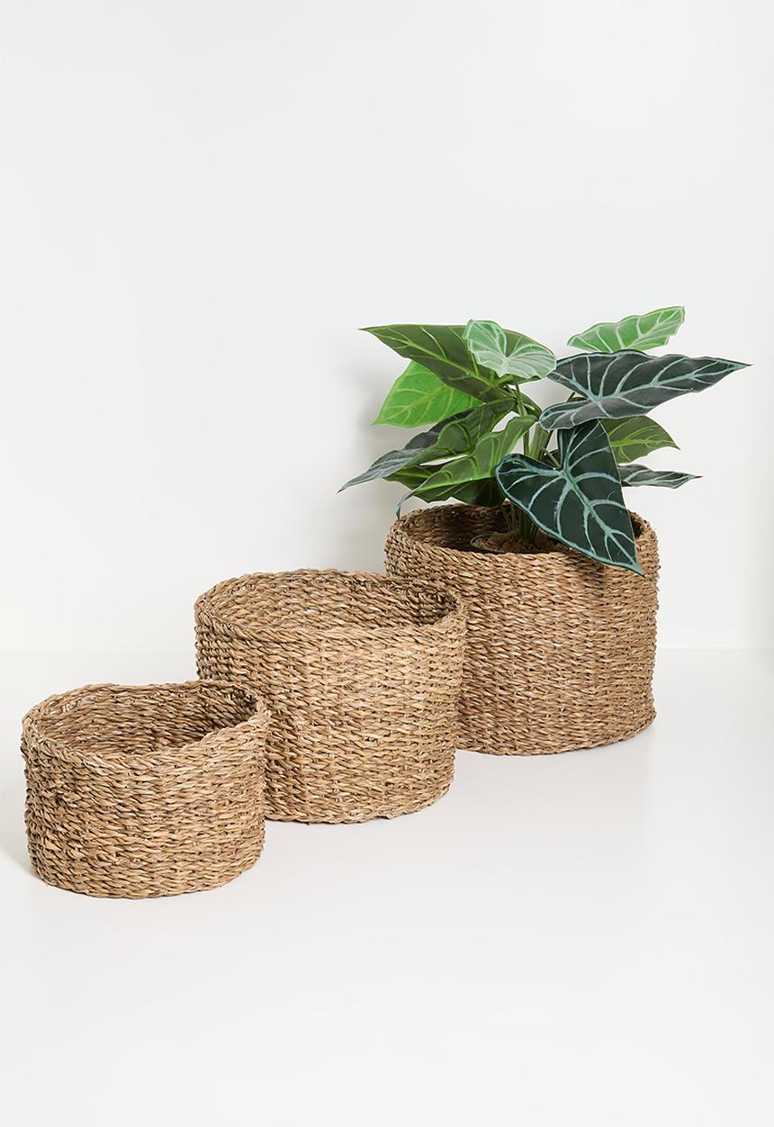 H&S - Phalo basket set of 3 - Natural