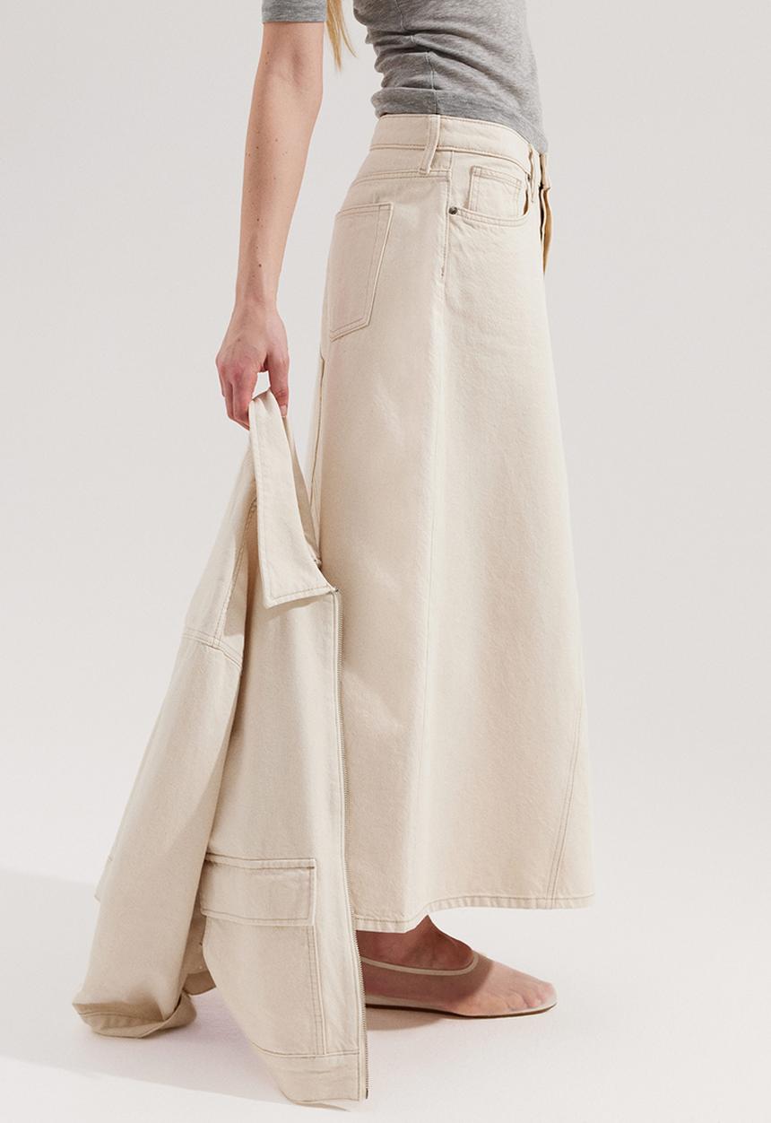 H&M - A-line denim skirt - cream 