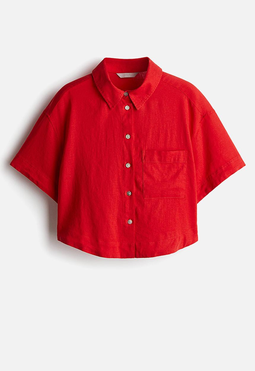 H&M - Linen-blend shirt - red