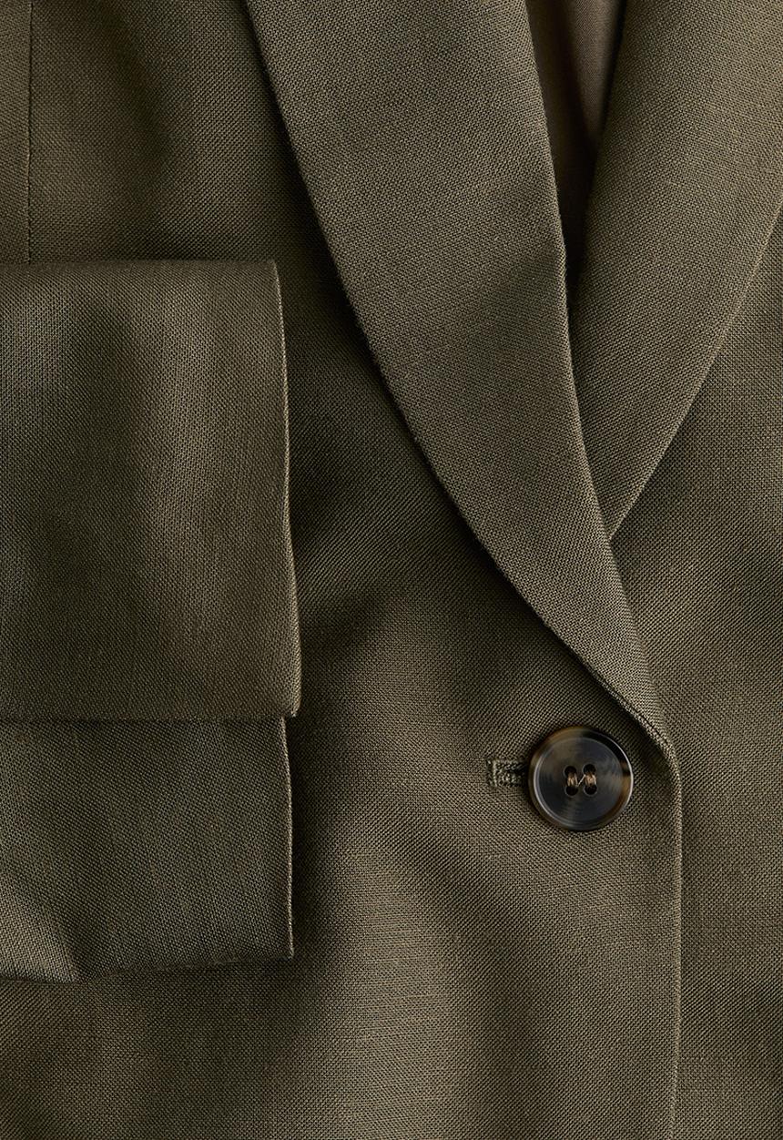 H&M - Fitted blazer - dark khaki green
