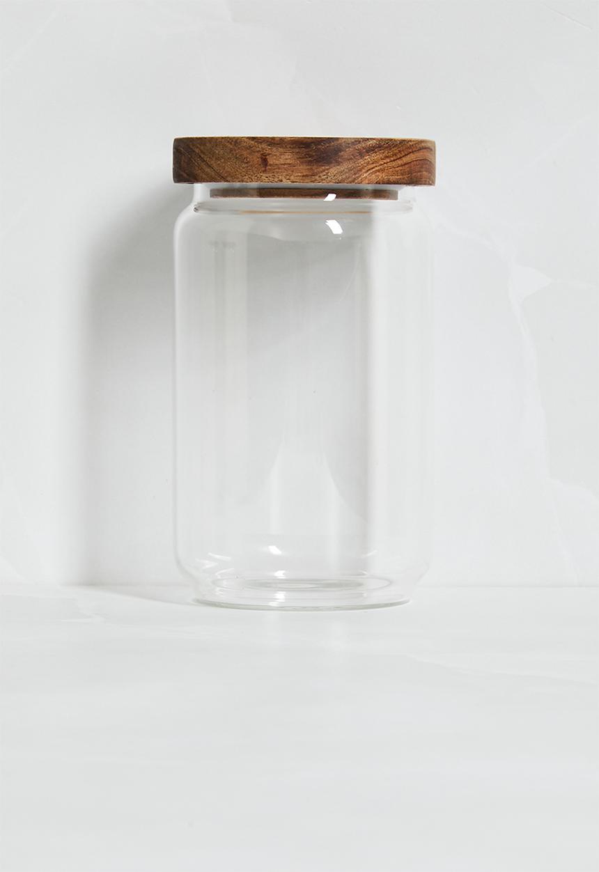 Excellent Houseware - 700ml storage jar set of 3 - Natural & Clear