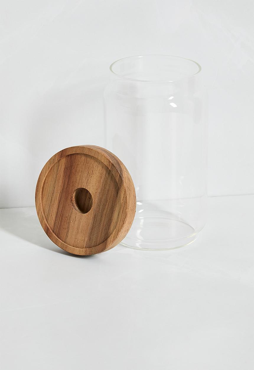 Excellent Houseware - 700ml storage jar set of 3 - Natural & Clear