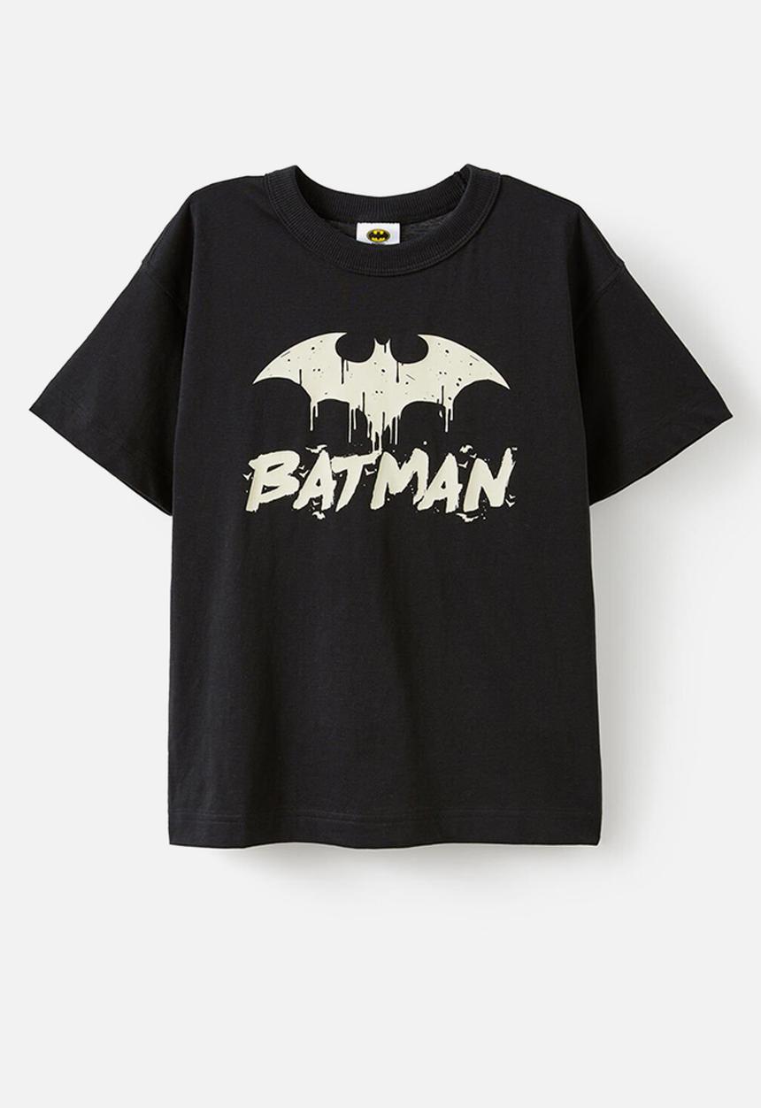 Cotton On - Licensed drop shoulder short sleeve tee - lcn wb black/batman the caped crusader
