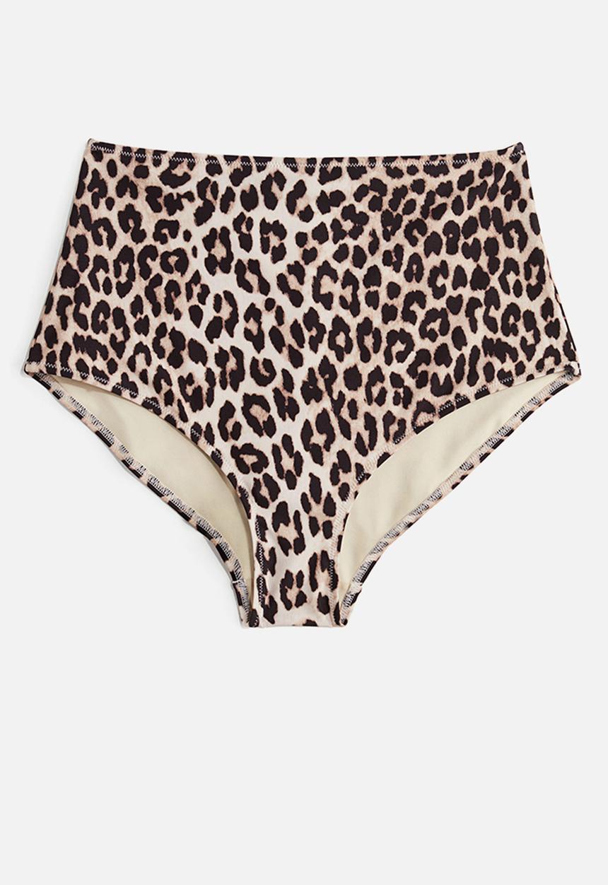 H&M - High waist bikini bottoms - light beige leopard print