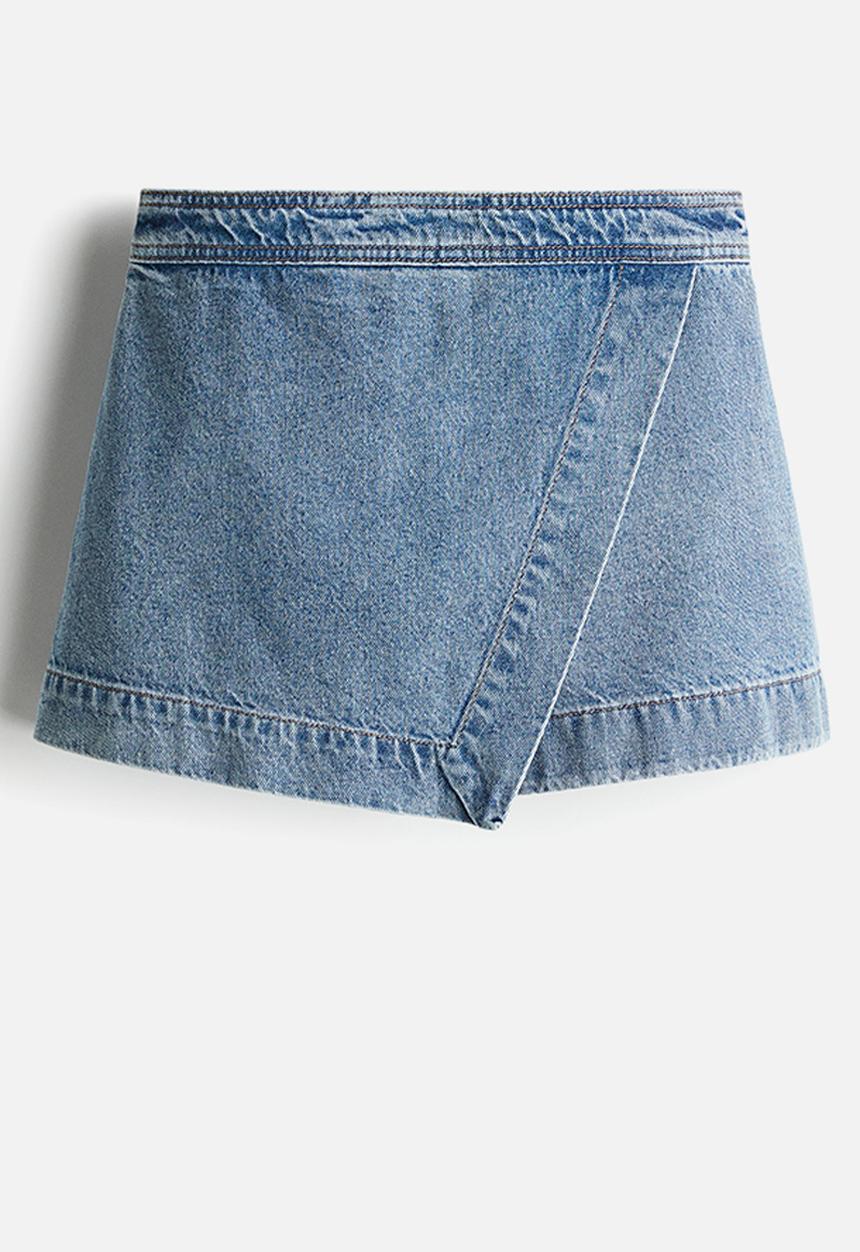 H&M - Wrap denim skort - denim blue