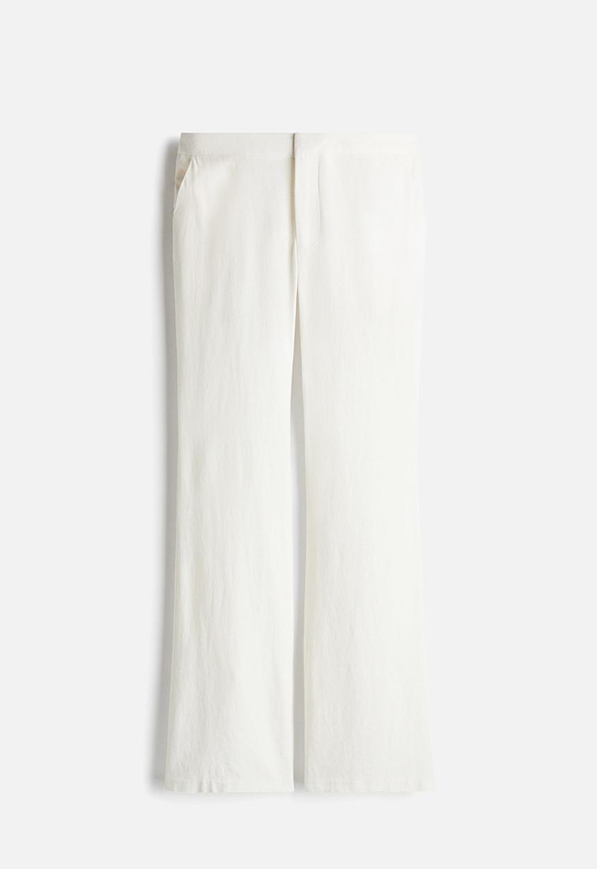 H&M - Linen-blend tailored trousers - cream