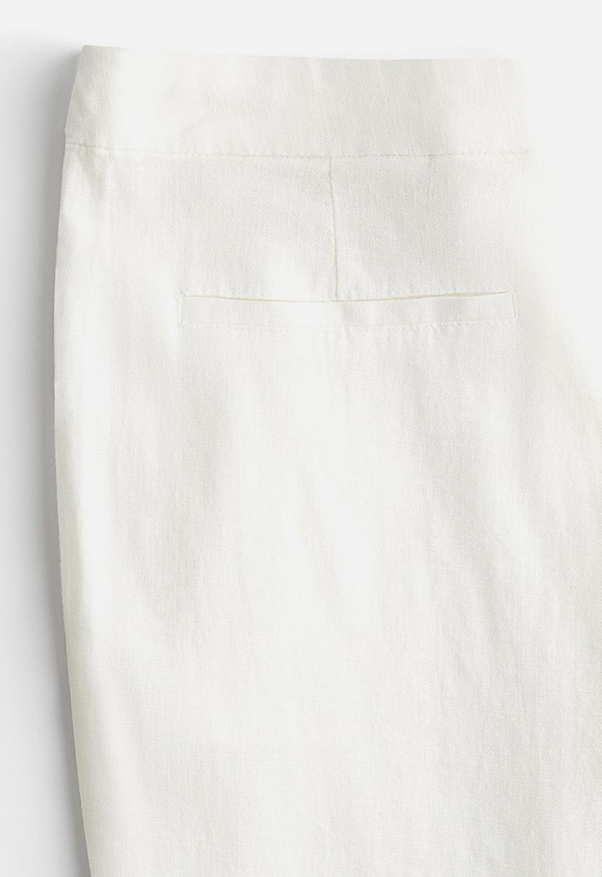 H&M - Linen-blend tailored trousers - cream