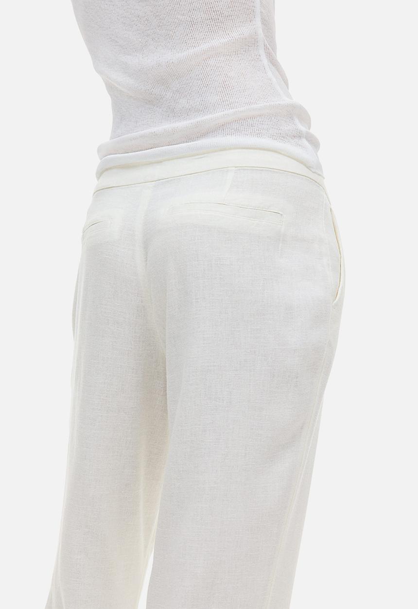 H&M - Linen-blend tailored trousers - cream