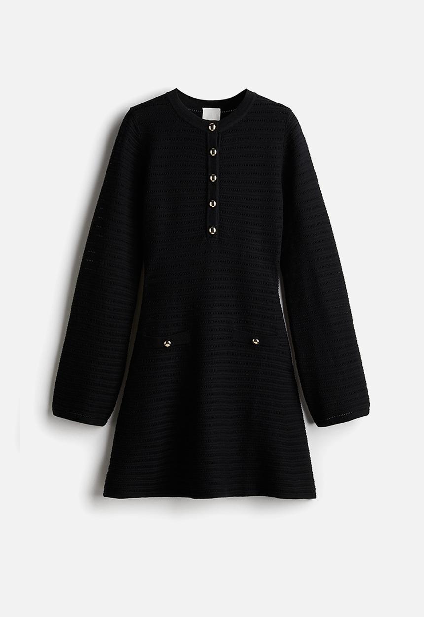 H&M - Pointelle-knit dress - black