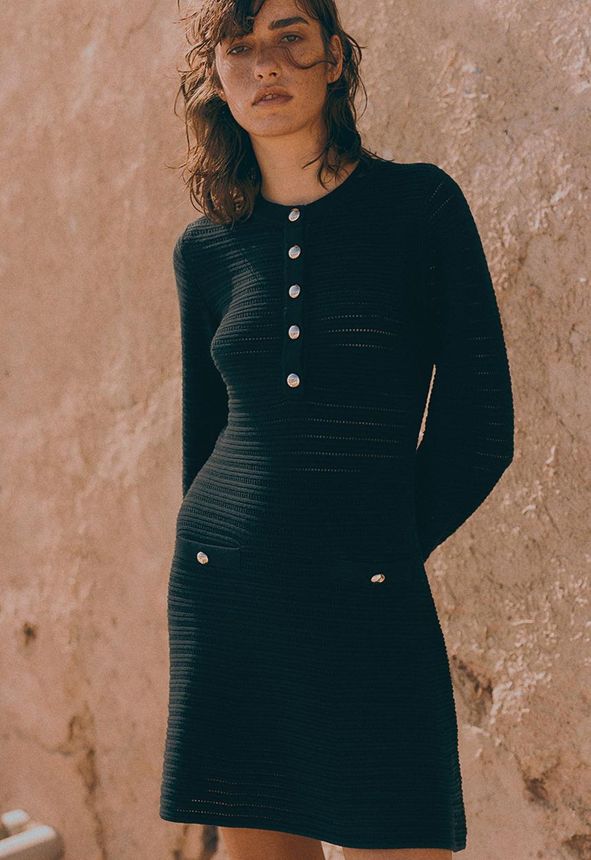 H&M - Pointelle-knit dress - black