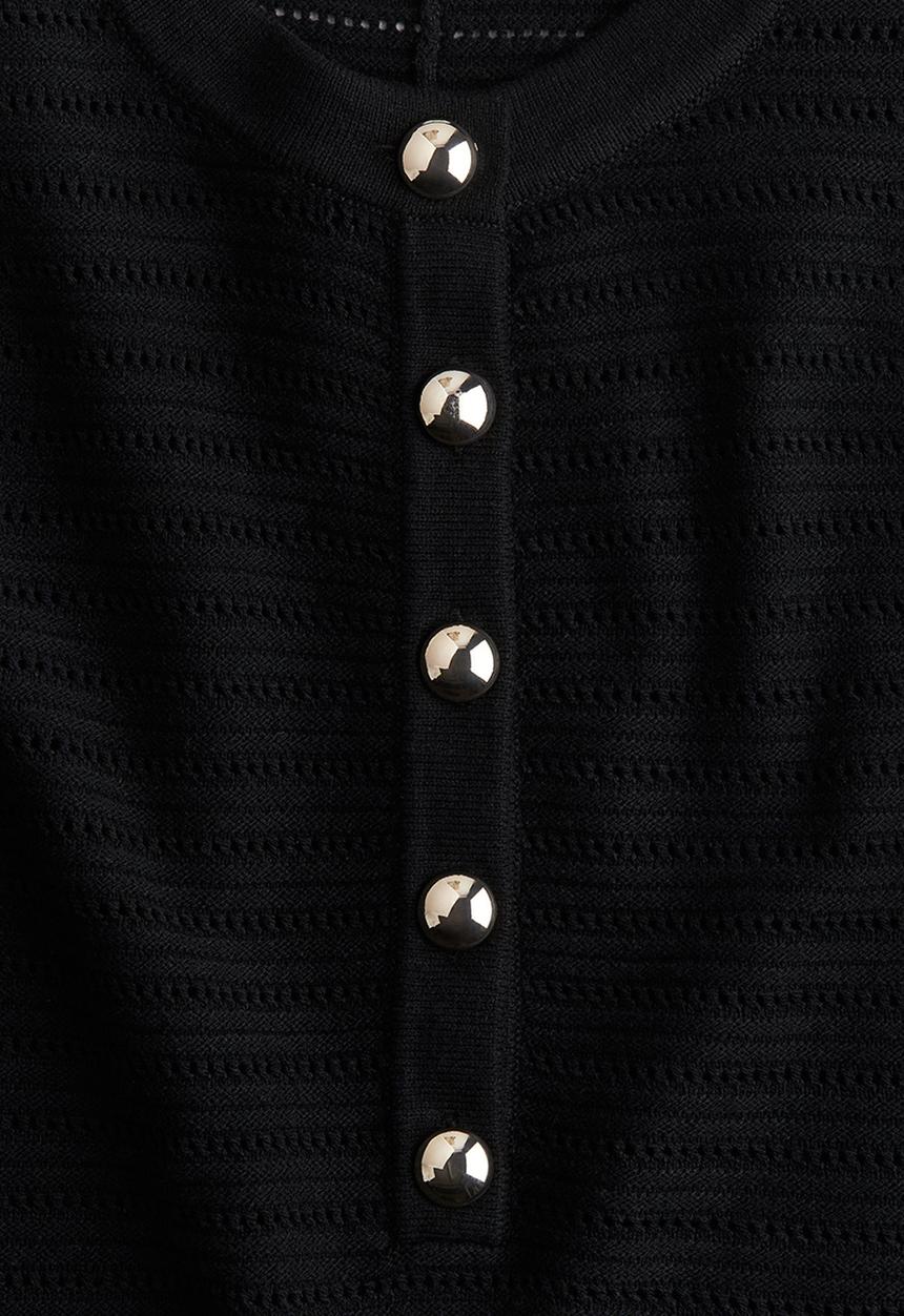 H&M - Pointelle-knit dress - black