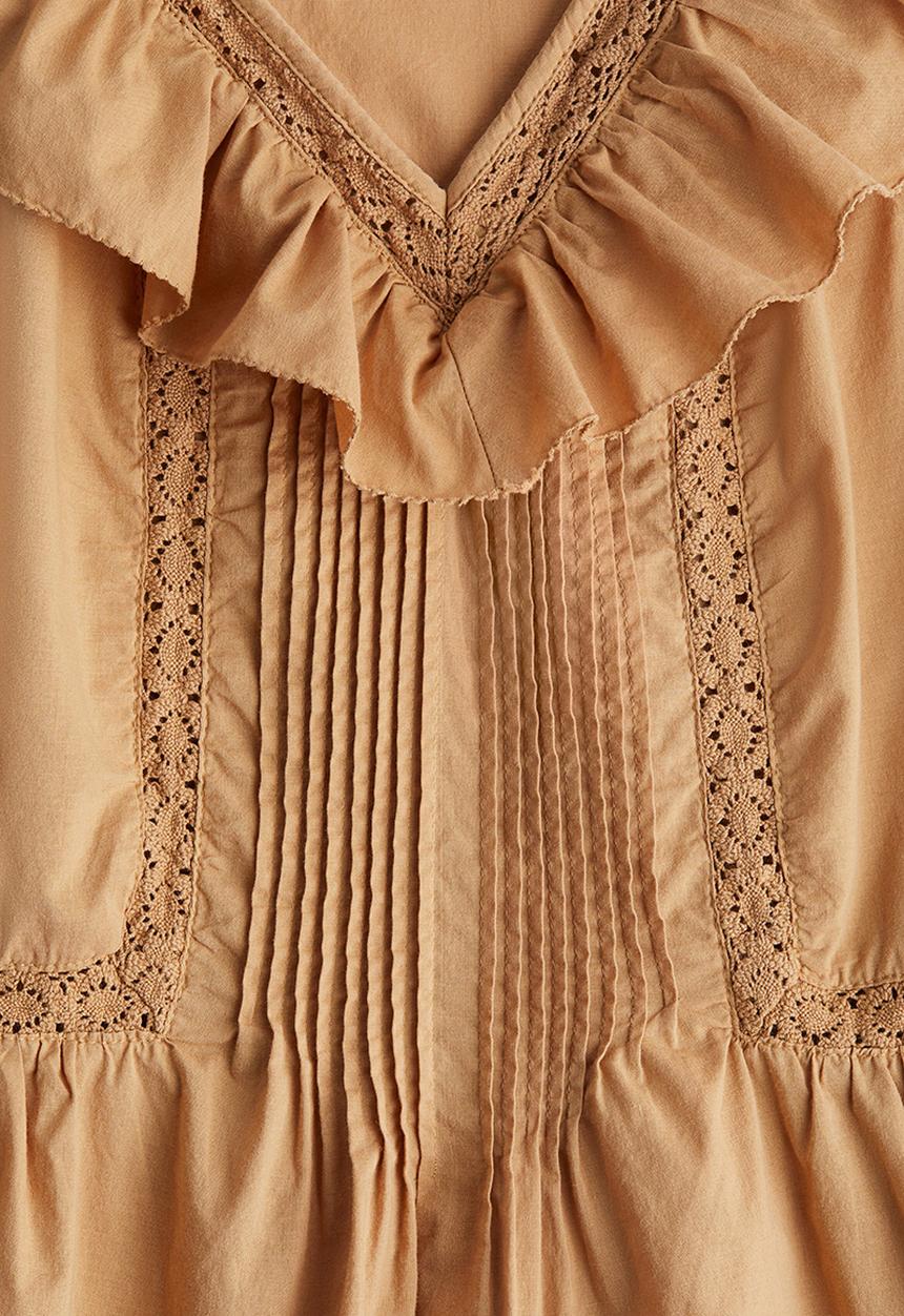 H&M - Frill-trimmed cotton vest top - beige
