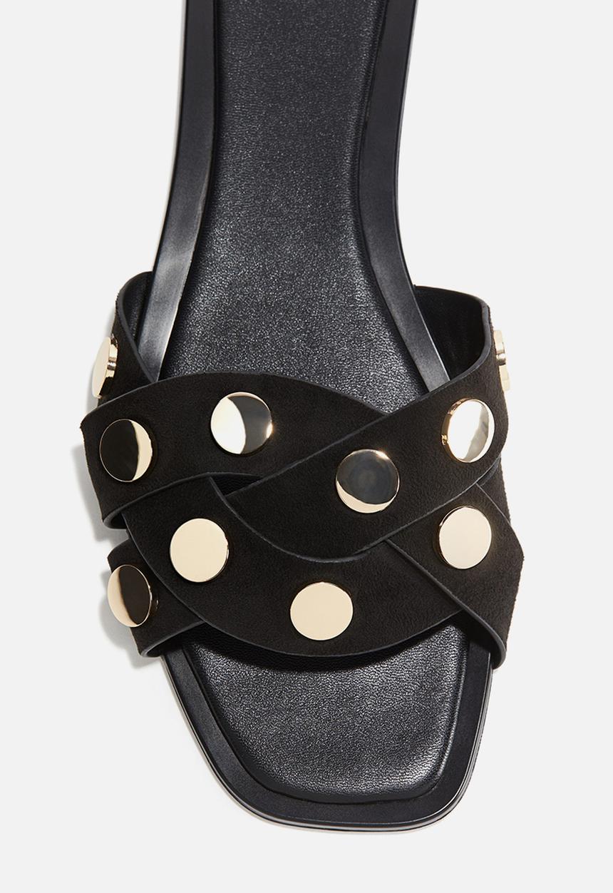 H&M - Braided sandals - black & gold-coloured
