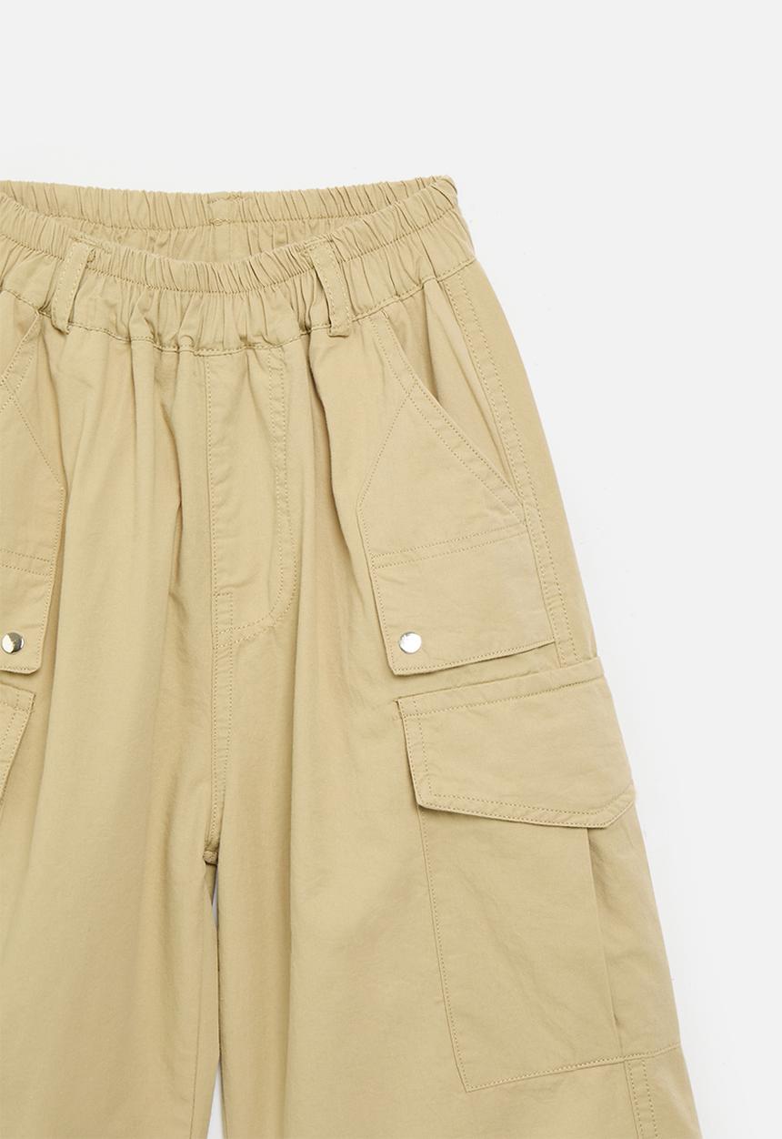 Pop Candy - Multi pocketed cargo shorts - wheat brown