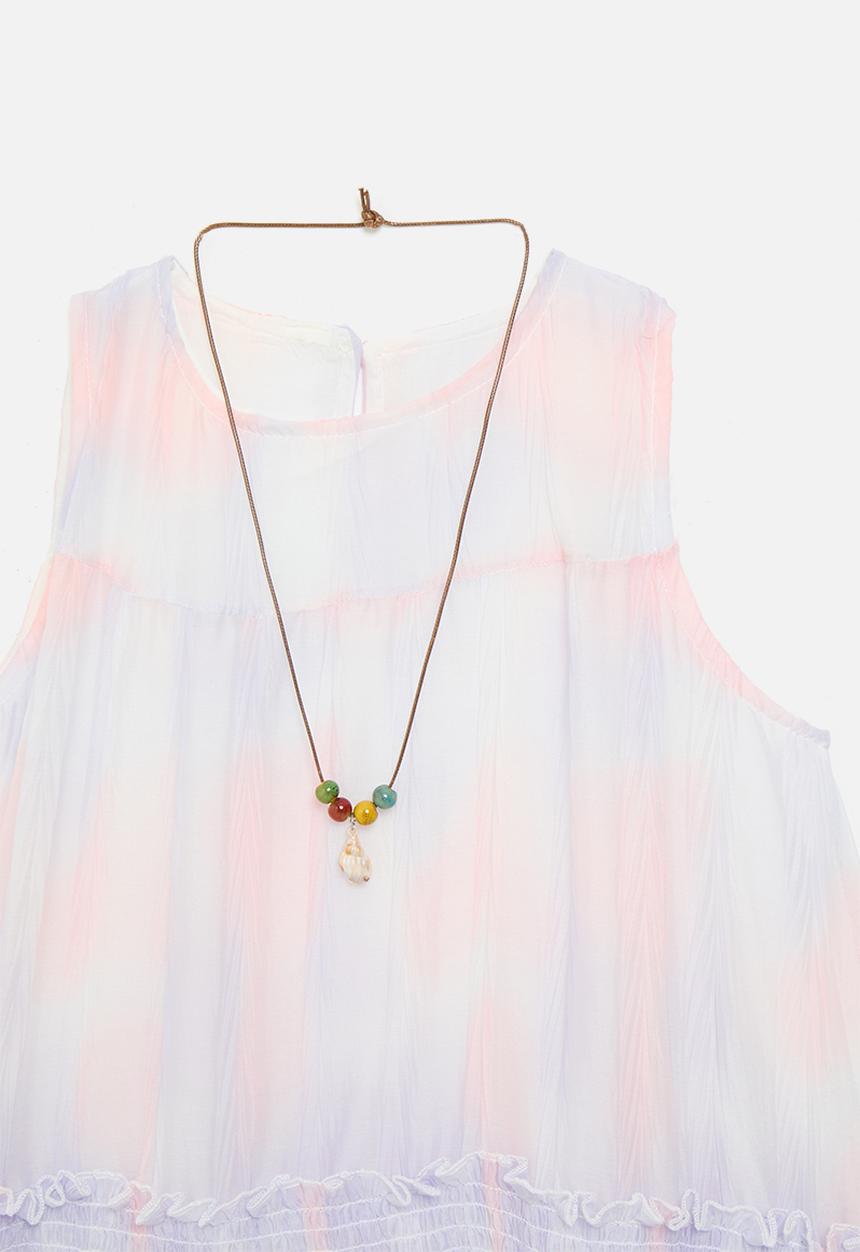 Pop Candy - Dropped waist dress with shirred tier - watercolour mix