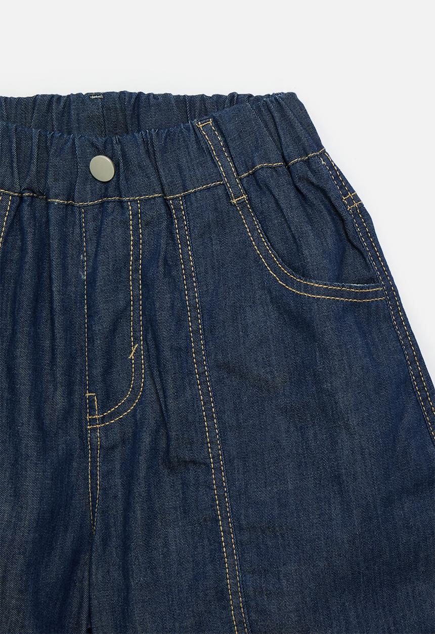 Pop Candy - French seam denim shorts - blue