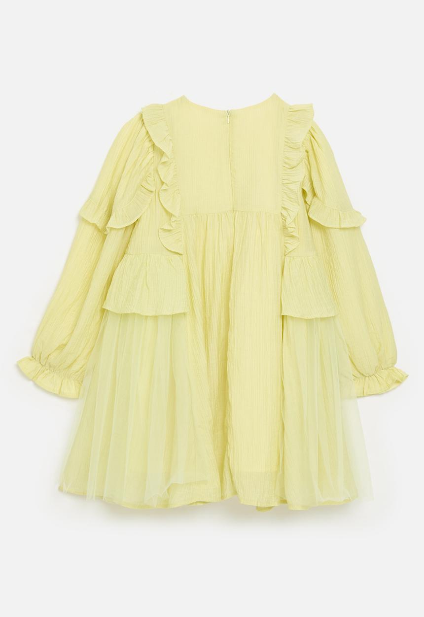 Pop Candy - Frilly boho dress - mindaro green