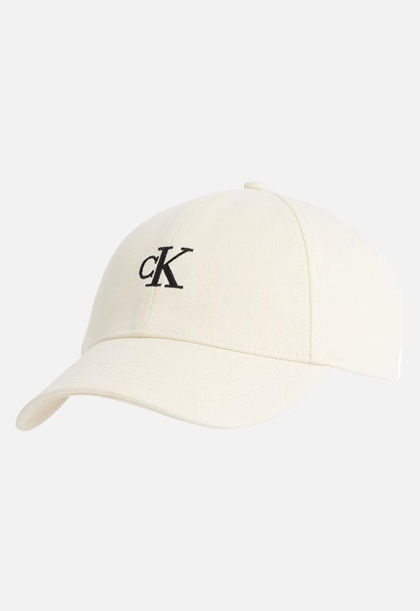 Calvin Klein - Embroidered monogram cap- bone white
