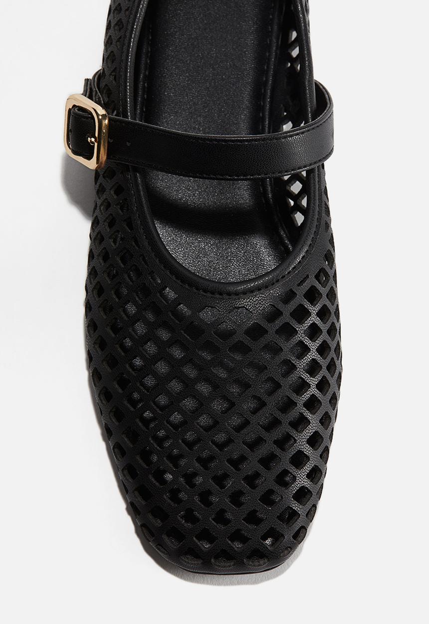 H&M - Perforated mary jane ballet pumps - black
