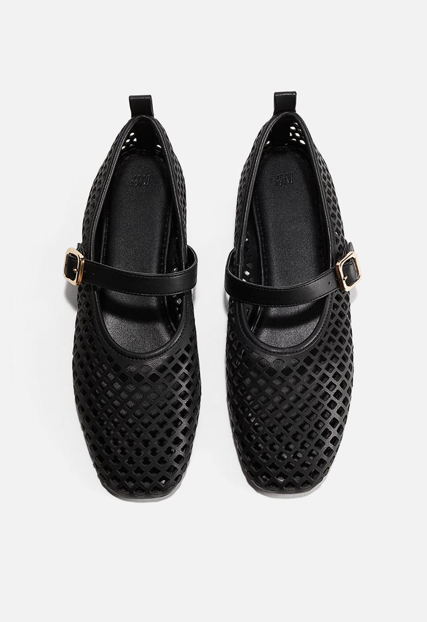 H&M - Perforated mary jane ballet pumps - black