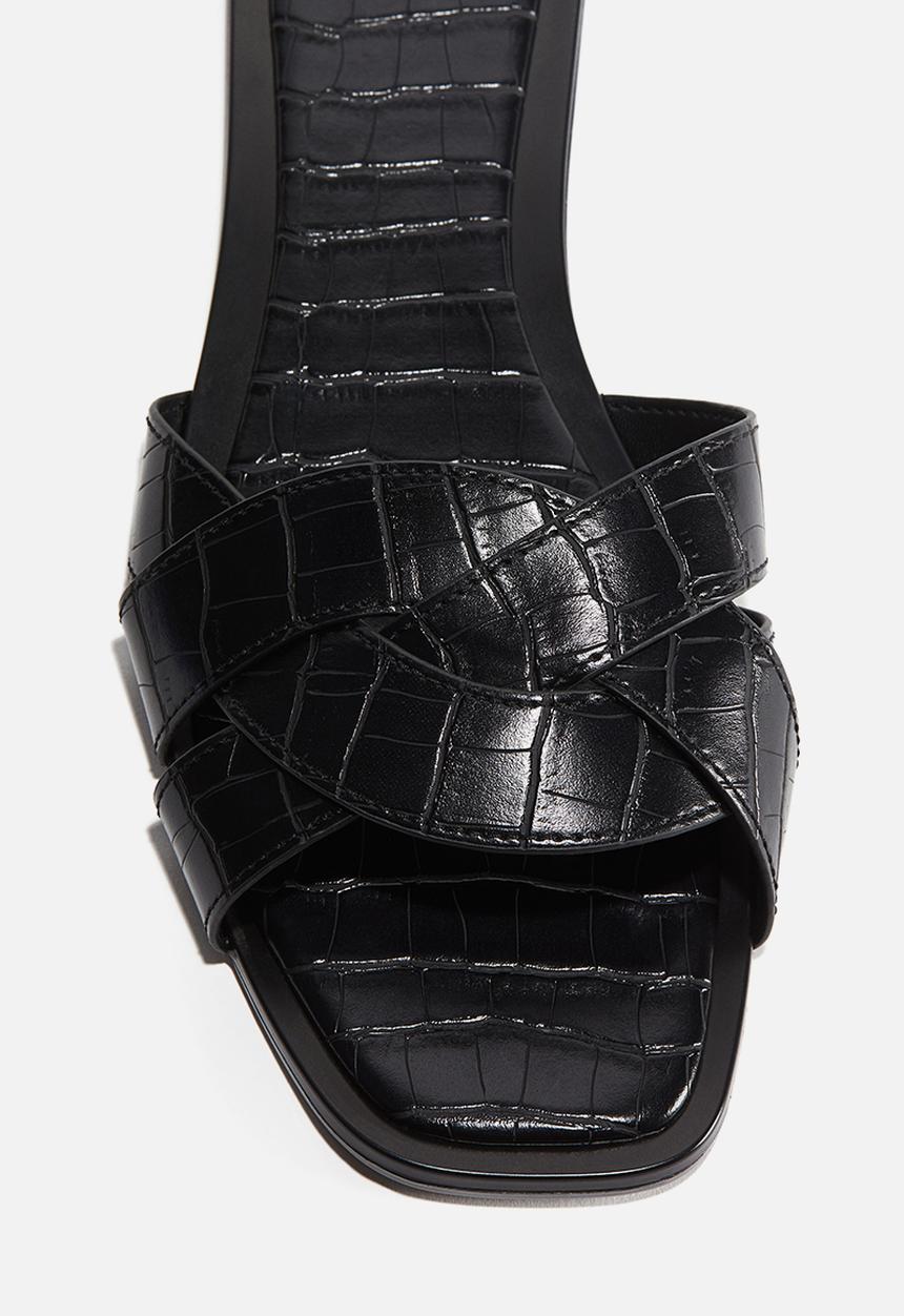 H&M - Braided sandals - black/crocodile-patterned