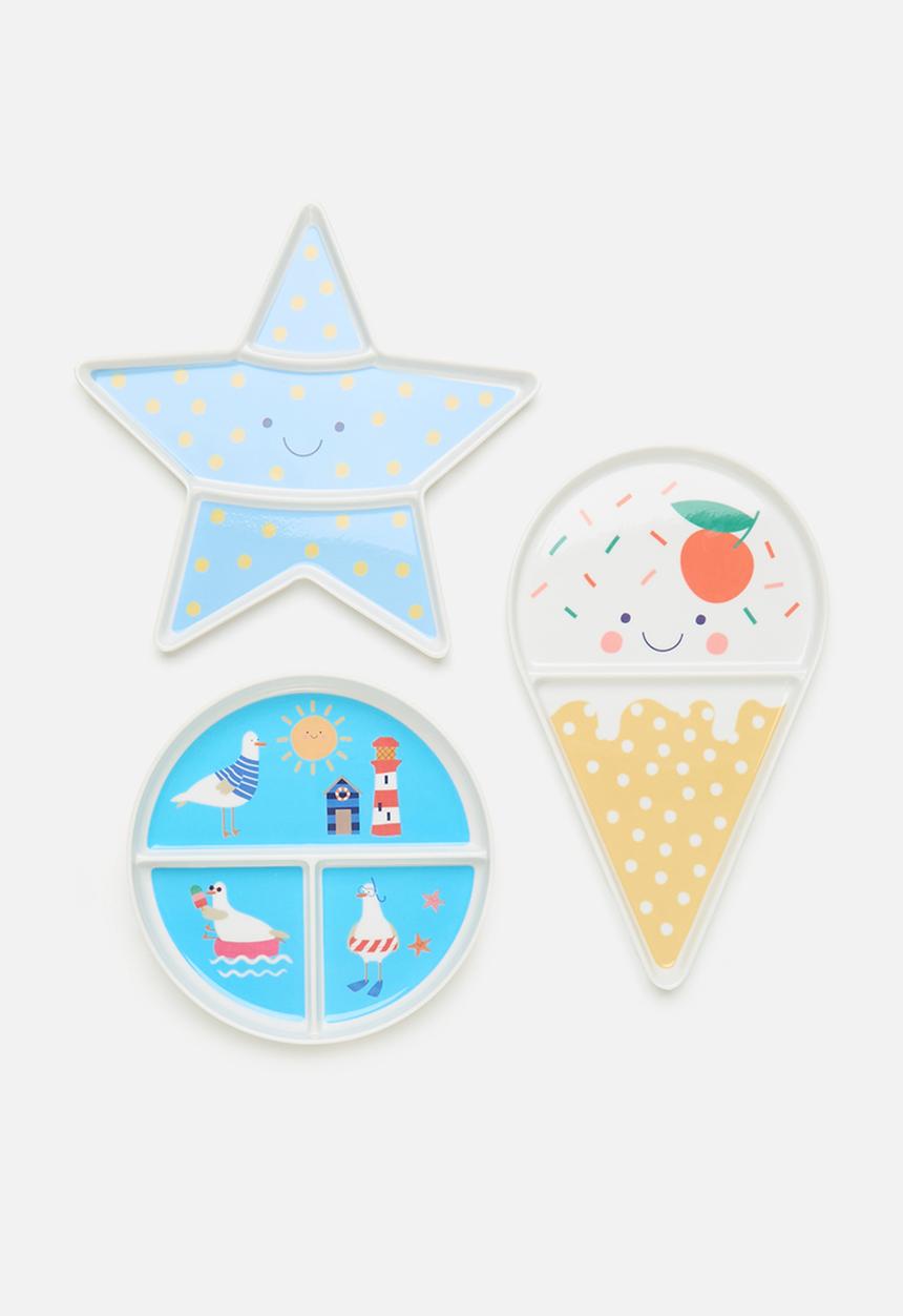 Excellent Houseware - Shapes dinner plate set of 3 - blue