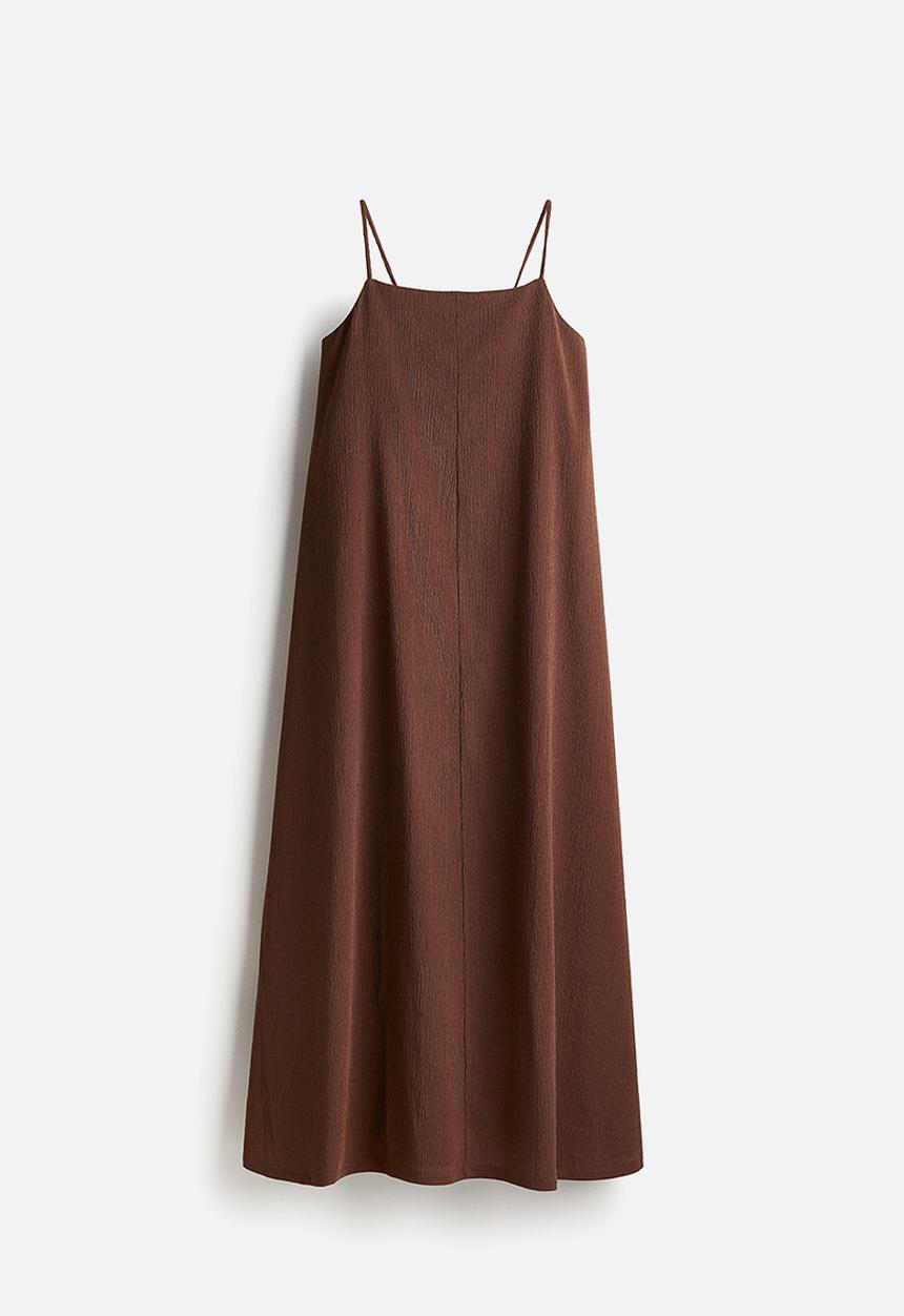 H&M - Crinkled strappy dress - brown