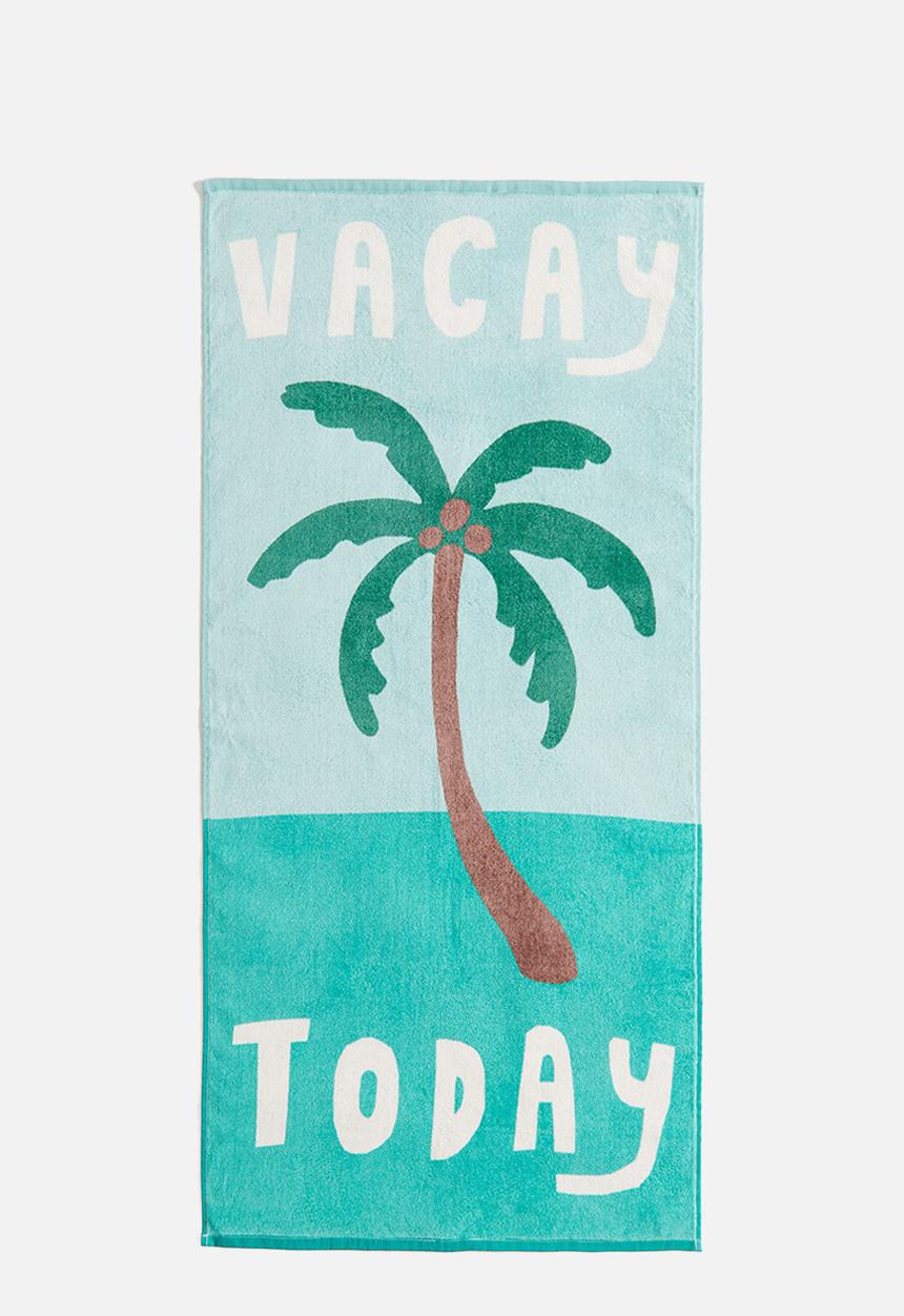 H&M - Patterned bath towel - turquoise vacay today