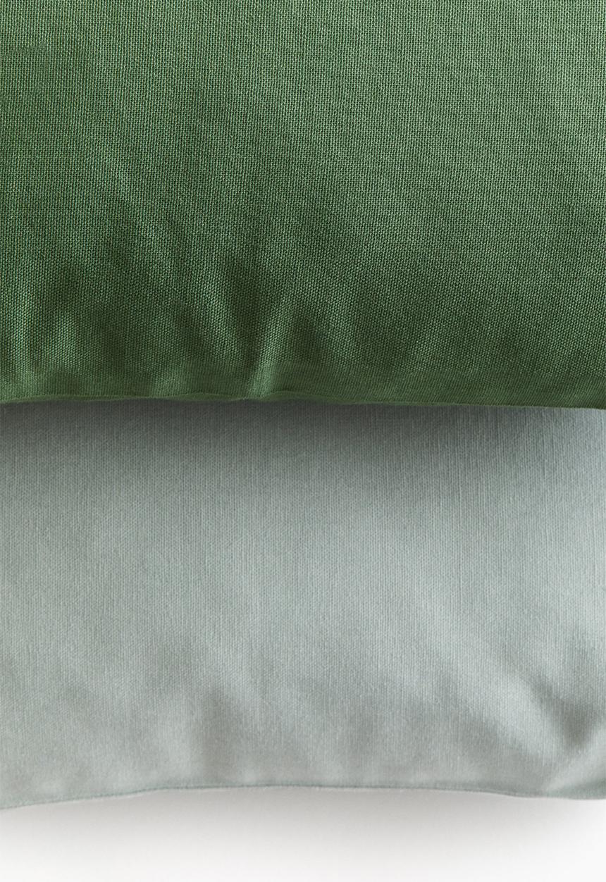 H&M - 2 pack cotton canvas cushion covers - green & dusty green